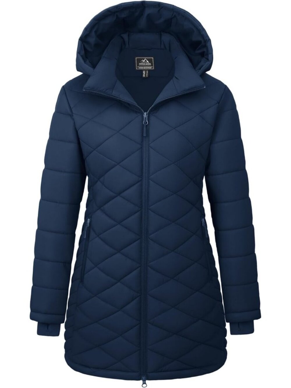 Lightweight Warm Insulated Long Winter Puffer Jacket with Hood - Waterproof